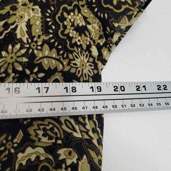 Dark victorian paisley print lace enchanting charming cap sleeve blouse size 10 - Picture 5 of 6